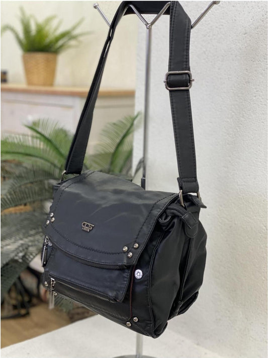 Witer siyah cilt omuz çantası